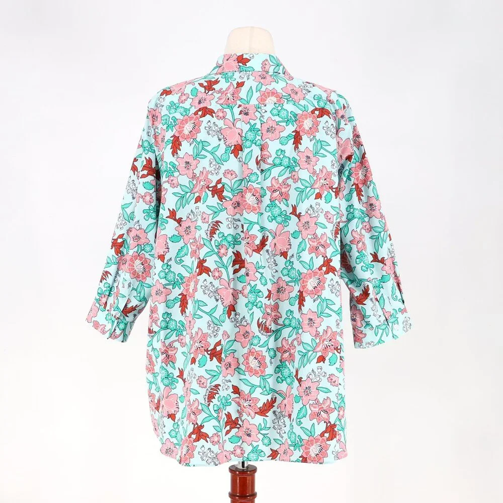 LANDS' END Set of 2 Women's No-Iron Supima Cotton Button Down Shirt Size 24W - Picture 7 of 9